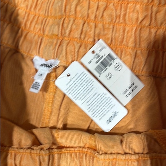 aerie High Waist Orange Shorts with Elastic Waistband and Flowing Fit - Picture 4 of 4